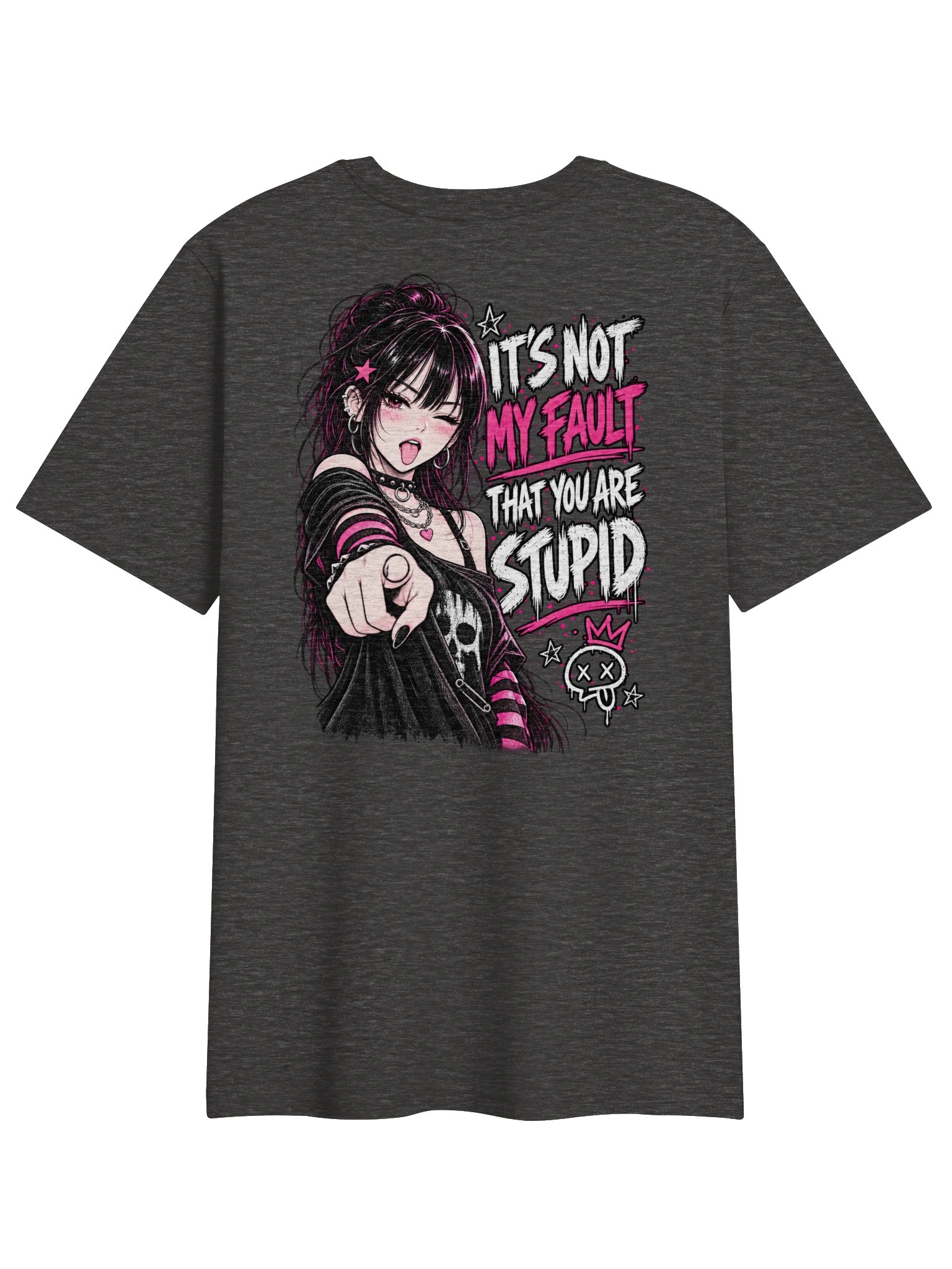 Both Sides of Stupid Creator 2.0 tee, Dark Heather Grey / back