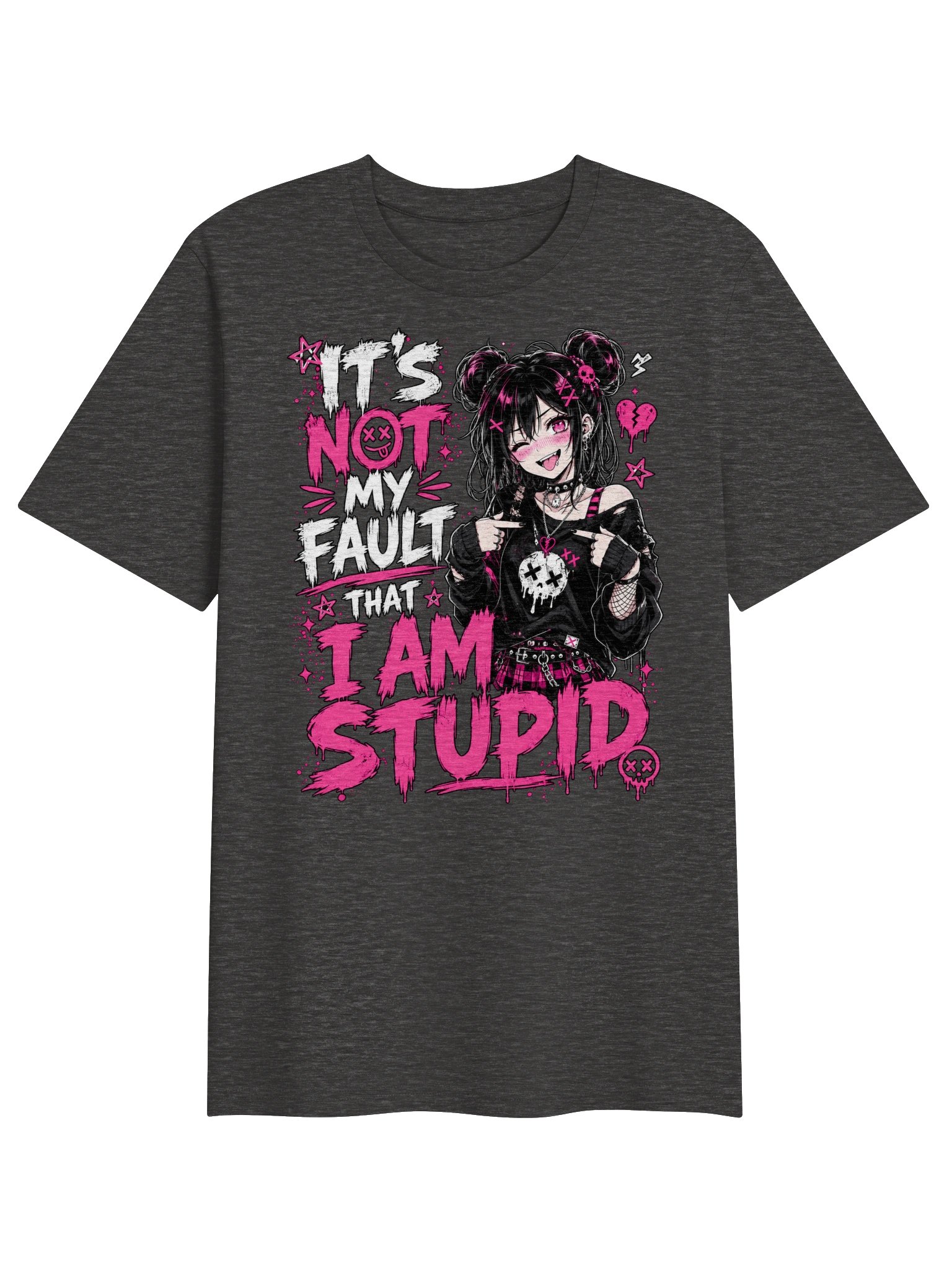Both Sides of Stupid Creator 2.0 tee, Dark Heather Grey / front