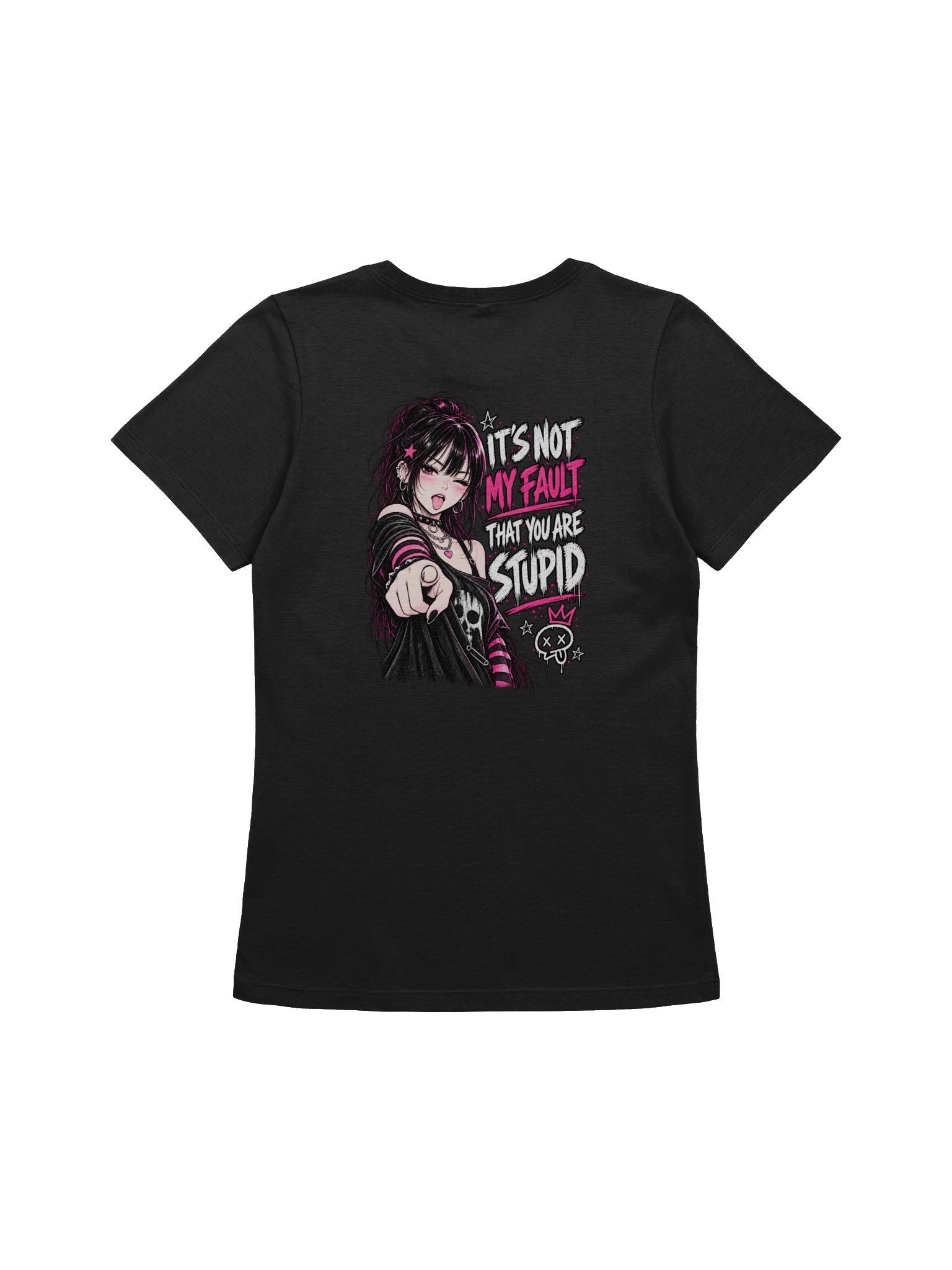 Both Sides of Stupid Women's relaxed tee, Black / back