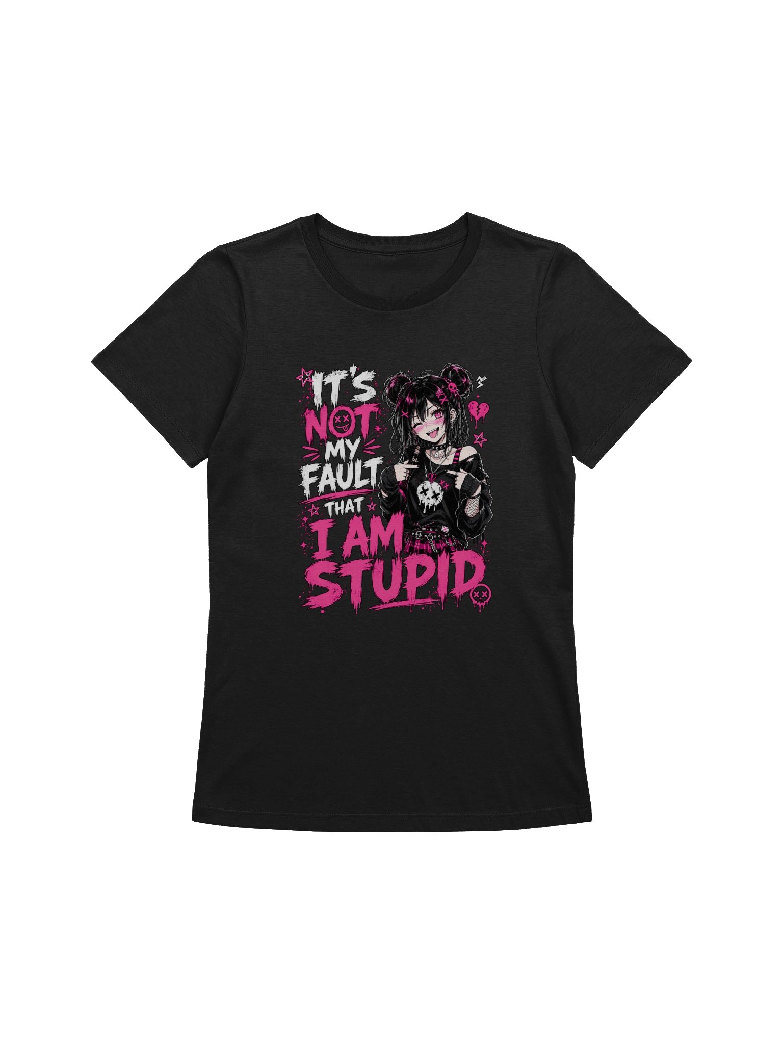 Both Sides of Stupid Women's relaxed tee concept mockup
